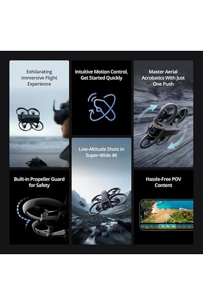 DJI Avata 2 Fly More Combo (3 batteries), FPV drone with 4K camera, maximum flight time of 69 minutes,