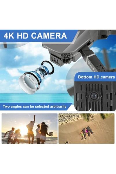 Cesiro Drone with 4K HD Camera, Foldable RC Drone FPV WiFi with Live Transmission for Kids Beginners, 2 Bat