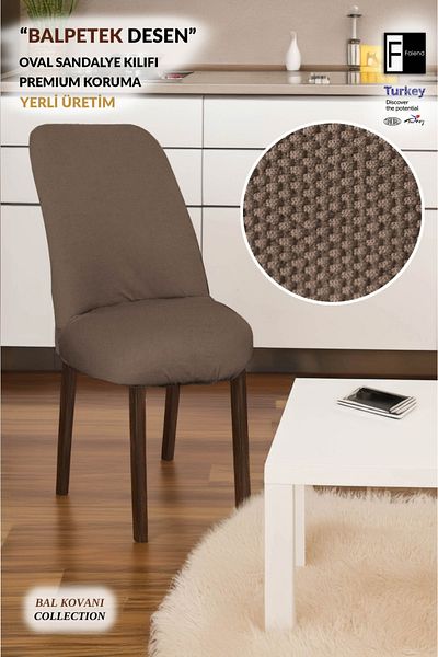 Faiend Κάλυμμα καρέκλας Lycra Oval Στρογγυλό κάλυμμα καρέκλας Balpetek Grey