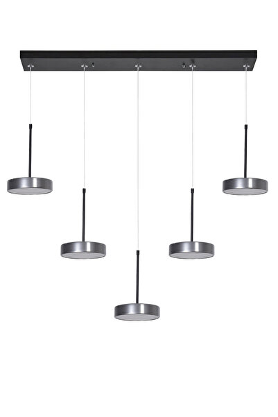 Modavize Rihanna Modern Tasarım Salon Yatak Odası Mutfak Yemek Masası Panel Ledli 5 li Sıralı Beyaz Led Avize