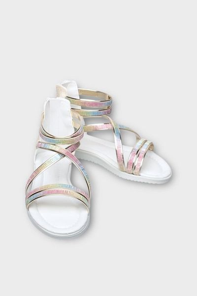 Liger Girl's Zippered Non-Slip Sole Ankle Sandals Beige