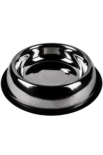 OEM Bol metalic pentru hrana sau apa catei si pisici 1.5 L Gri, cu talpa anti...