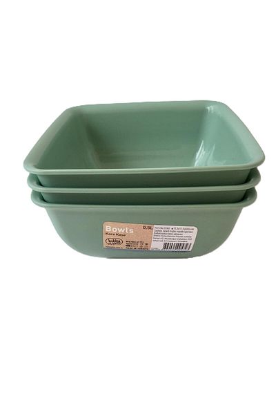 HOBBY LİFE 3 Plastic Soup Bowls / Green-500 Ml-Bpa Free