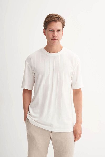 Cazador Ανδρικό μπλουζάκι Crew Neck Ecru 4261