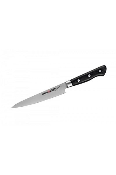 Samura PRO-S universal knife, Japanese AUS 8 steel, HRC 58, blade 15 cm