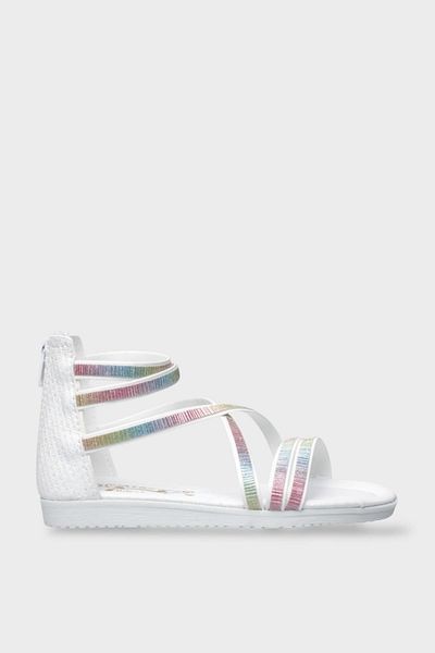 Liger Girl's Zippered Non-Slip Sole Ankle Sandals White
