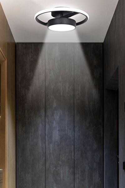 Modavize Esin Modern Tasarım Yatak Odası Salon Mutfak Giyinme Odası Siyah Renk Beyaz Ledli Tekli Avize