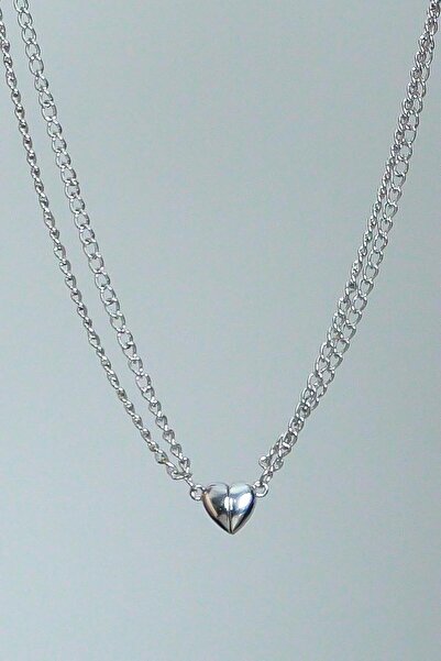 Takı Dükkanı Magnet couple hearts lover necklace & bracelet set bbs06
