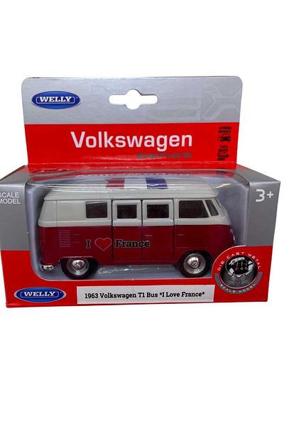 JPT Volkswagen bus t1 *i Love France* red/white model 1/34