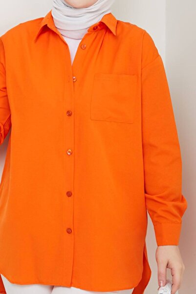 AVK MODA Γυναικείο πουκάμισο ABS Boyfriend Hijab πορτοκαλί
