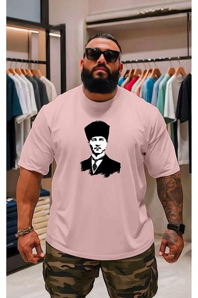 BENROMA 1 T-Shirt Gift for Purchases of 6 or More in the Cart - Atatürk Printed Oversize Unisex T-Shirt
