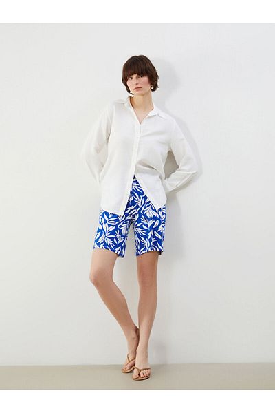 LC Waikiki Patterned Women's Shorts with Elastic Waist