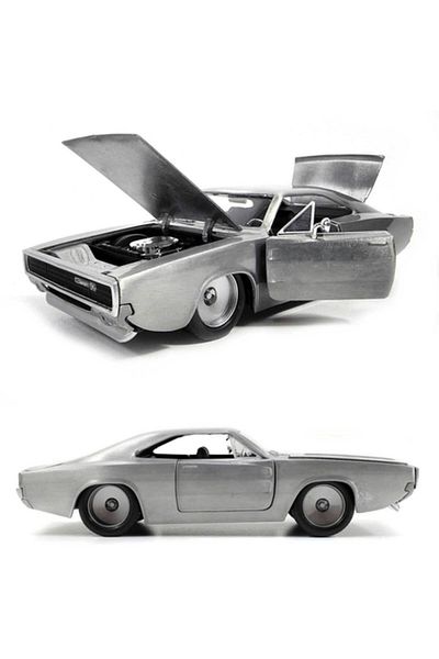 JPT Metal model Fast and Furious Dom Dodge Charger silver R/T scale 1/24