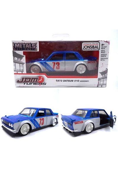 JPT Burago Datsun 510 BRE 1/34 blue white model