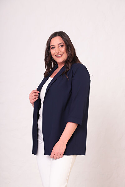 Shahiqa Büyük Beden Yazlık Krep Ceket