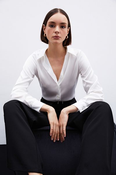 Sateen Ecru Satin Shirt