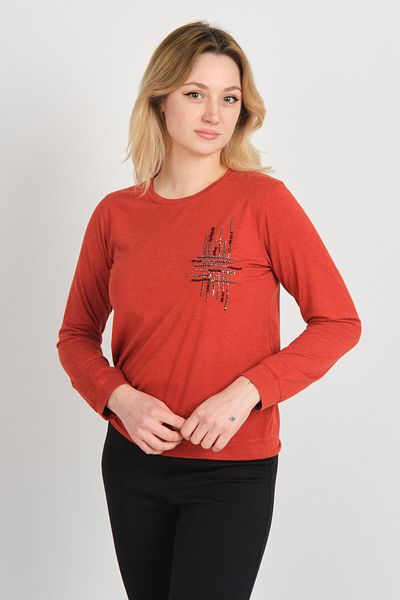 Sistas Women's Stone and Bead Decorated Long Sleeve Blouse 24589 Tile