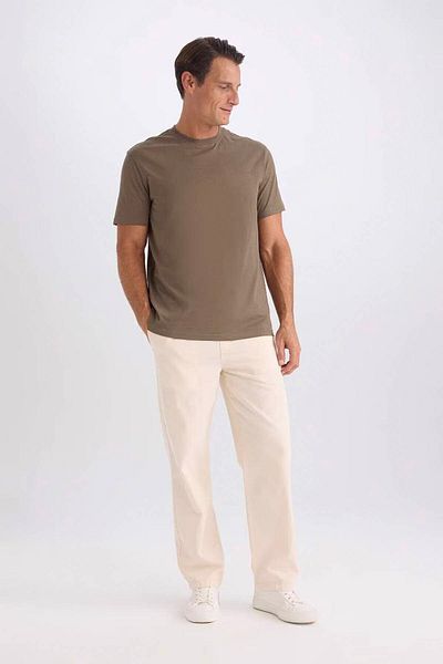 DeFacto Νέο ανδρικό μπλουζάκι Regular Fit Khaki V7699az/kh207