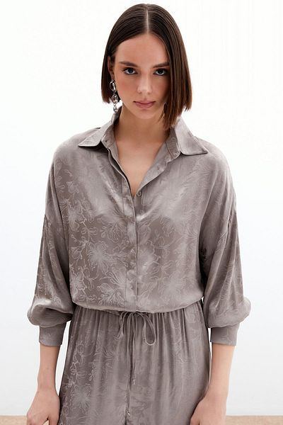 Sateen Cămașă din satin jacquard - nurcă