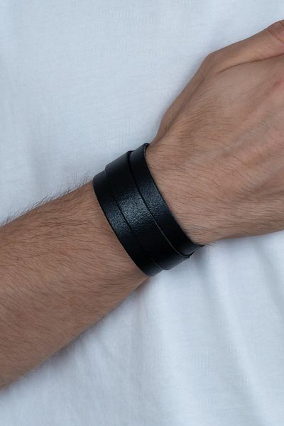 Takı Dükkanı Men's Leather Bracelet - Buckle and Wide Belt Model Adb13