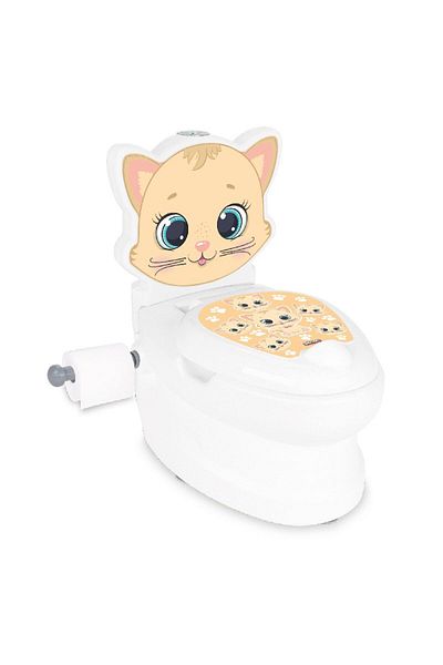 PİLSAN Educational Potty with Music and Lights for Children Pilsan Cat, Paper Holder, Age 18 Months +