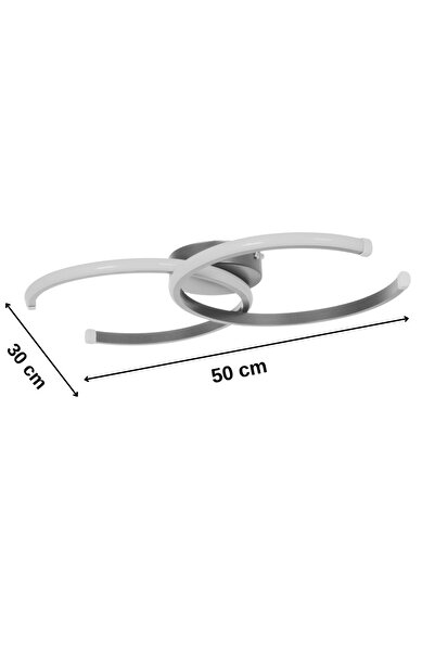 Modavize Pepy Modern Tasarım Beyaz Renk Salon Mutfak Hol Beyaz Ledli 2 Li Led Avize