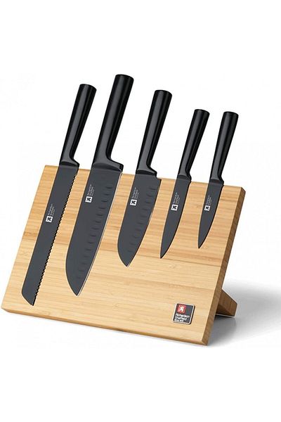 RICHARDSON SHEFFİELD Richardson Sheffield Seasons Black knife set, 5 knives, magnetic wood holder