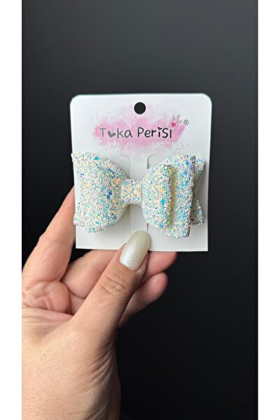 Toka Perisi Cataramă cu clemă cu fundă albă strălucitoare