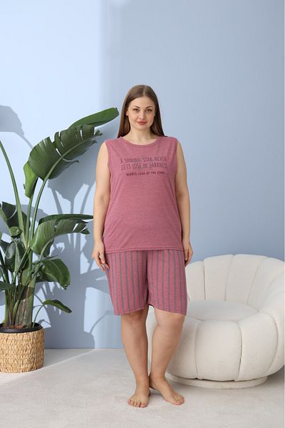 makkash Women's Summer Tank Top - Shorts Plus Size Oversized Pajama Set