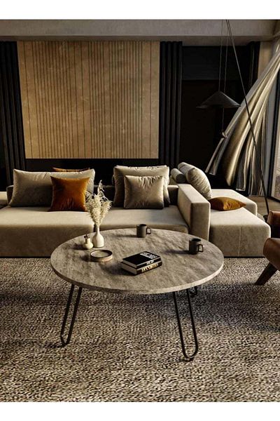 GENERAL A Simple and Beautiful Round Table - Dark Silver