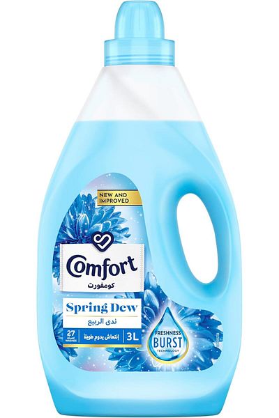 Comfort Fabric Softener, Spring Dew, with Enhanced Freshness Technology, 3L