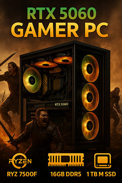 RAMTECH BİLGİSAYAR Rmt22051 Rtx 5060 Gaming Pc Ryzen 5 7500f 16gb Ram 1tb M2 ...