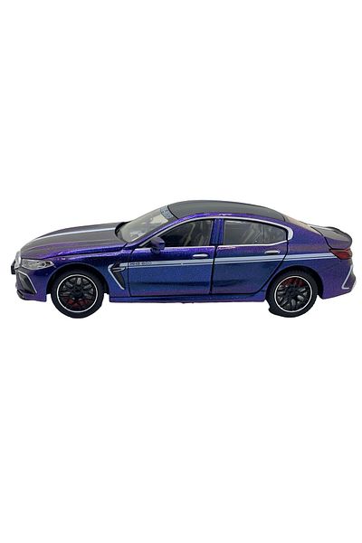 JPT BMW M8 replica 1:24 blue metal model with sounds and lights opens doors, hood and trunk