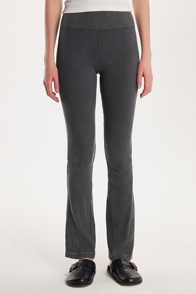 Tudors Women's Slim Fit Slim Fit Ribbed Skinny Leg Anthracite Trousers