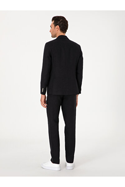 Cacharel Siyah Slim Fit %100 Keten Pantolon 50306223-VR046
