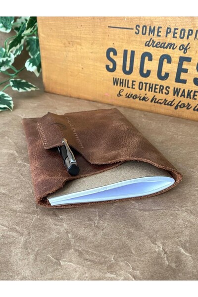 ALESTA LEATHER (We Write the Name) Notebook Case / Notebook & Pen Gift - Handmade Genuine Leather