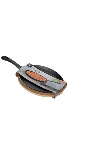Excellent Houseware Tapas frying pan, oval, cast iron, 24 x 18 x 3.8 cm