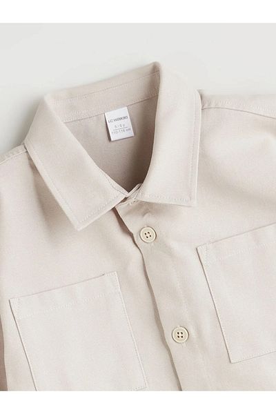LC Waikiki Lcw Kids Gray Cotton Pocket Boy's Shirt