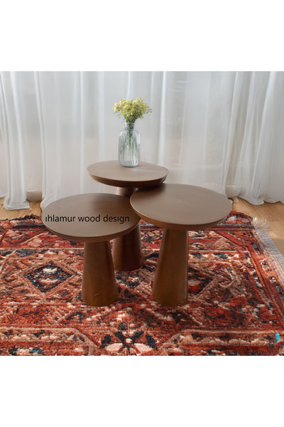 Home mantar sehpa açık ceviz