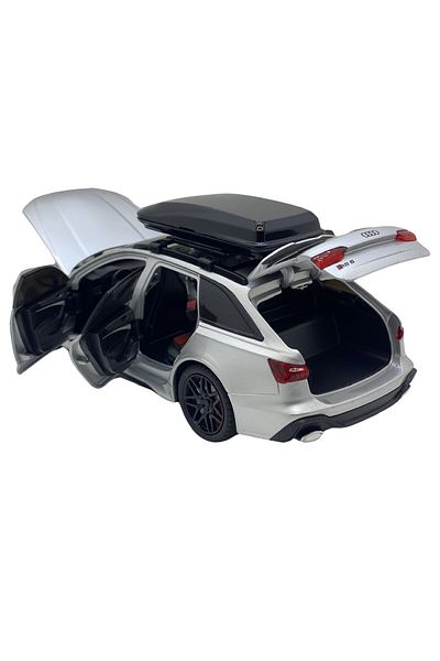 JPT Audi RS6 silver metal replica model opens doors, hood, trunk, sounds and lights