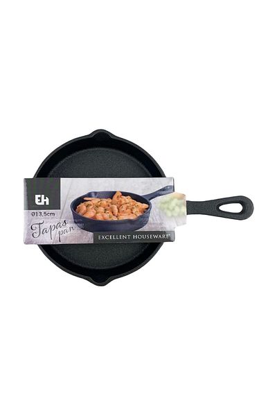 Excellent Houseware Mini-Cast frying pan, EH, cast iron, black, 13.5 x 2.5 cm