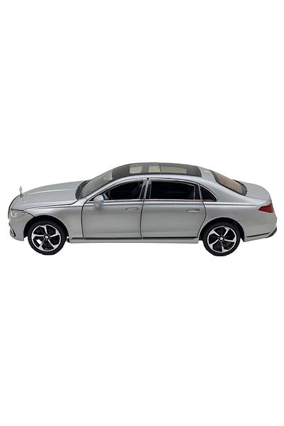 JPT Mercedes S-Class model - 18 cm - Opens doors, hood, trunk, sound, lights, 1:24 scale gray
