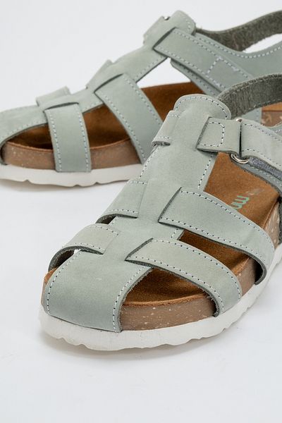 mnpc Unisex Children's Water Green Genuine Leather Cork Sole Daily Children's Sandals