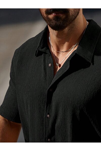 YNGMENCLASS Breathe Textured Comfortable Shorts Shirt Set