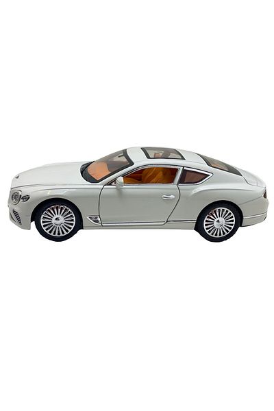 JPT White Bentley Continental metal model with sounds, smoke, lights, opening doors, hood 1/24