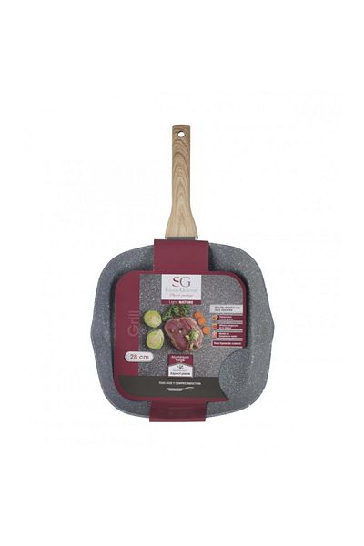 Secret de Gourmet SG Forge grill pan, granite, forged aluminum, 28 x 28 cm, with induction