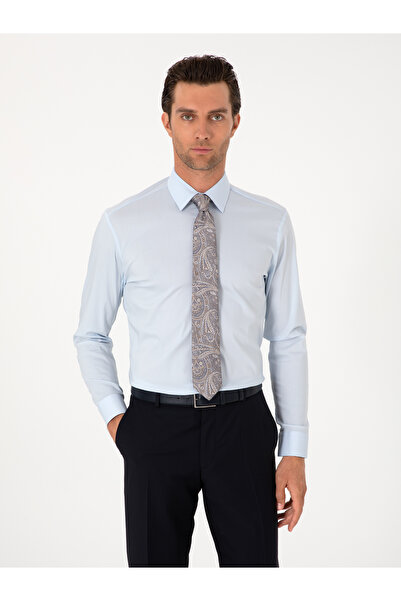 Cacharel Açık Mavi Slim Fit Non Iron Pamuk Karışımlı Klasik Gömlek 50305838-VR003