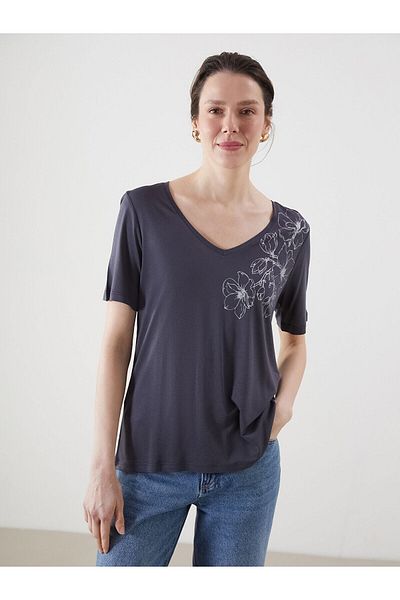 LC Waikiki V-Neck Floral Women's T-Shirt