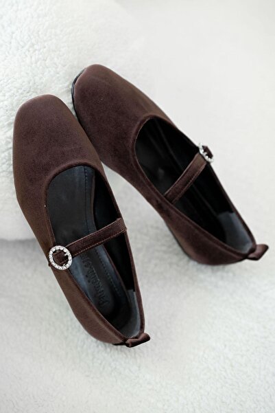 Parponi Amalia ženske Kaiš detalj Somot Baletanke smeđe