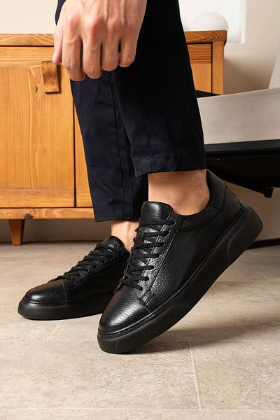 Safari Ayakkabı Men's Leather Sneaker Sneaker Shoes Black